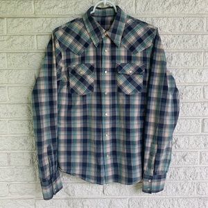 Vintage Pearl Snap Button Western Shirt